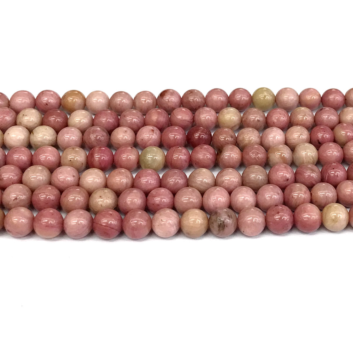 CJP409 Pink Wood Jasper Beads Smooth Round 6mm 15" Strand