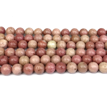 CJP410 Pink Wood Jasper Beads Smooth Round 8mm 15" Strand