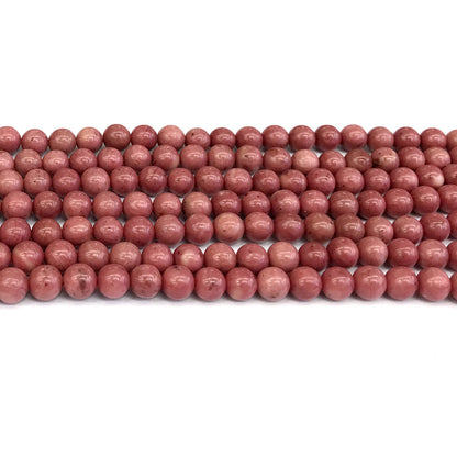 CJP417 Pink Wood Jasper Beads Smooth Round 4mm 15" Strand