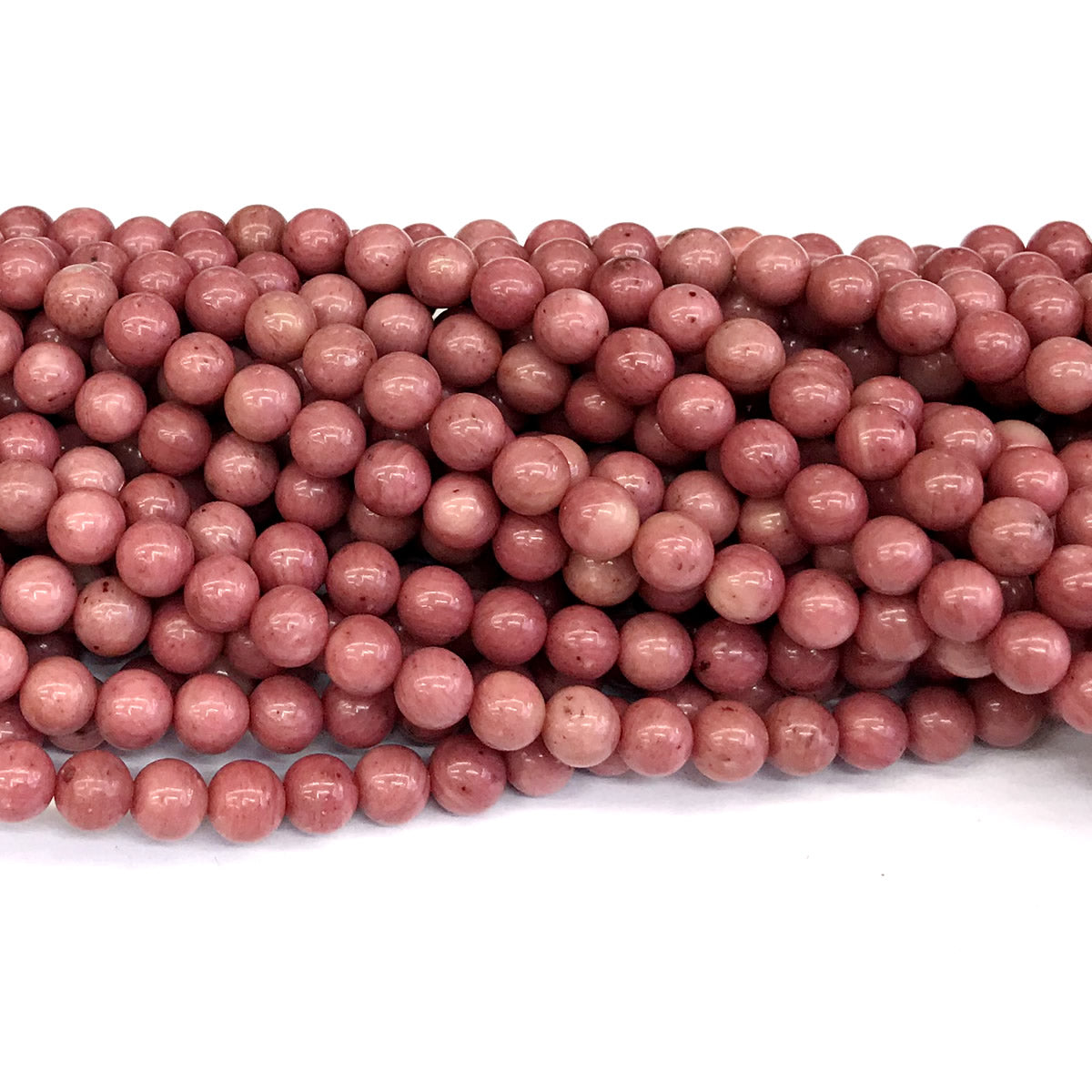 CJP417 Pink Wood Jasper Beads Smooth Round 4mm 15" Strand