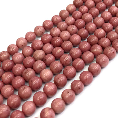 CJP418 Pink Wood Jasper Beads Smooth Round 6mm 15" Strand