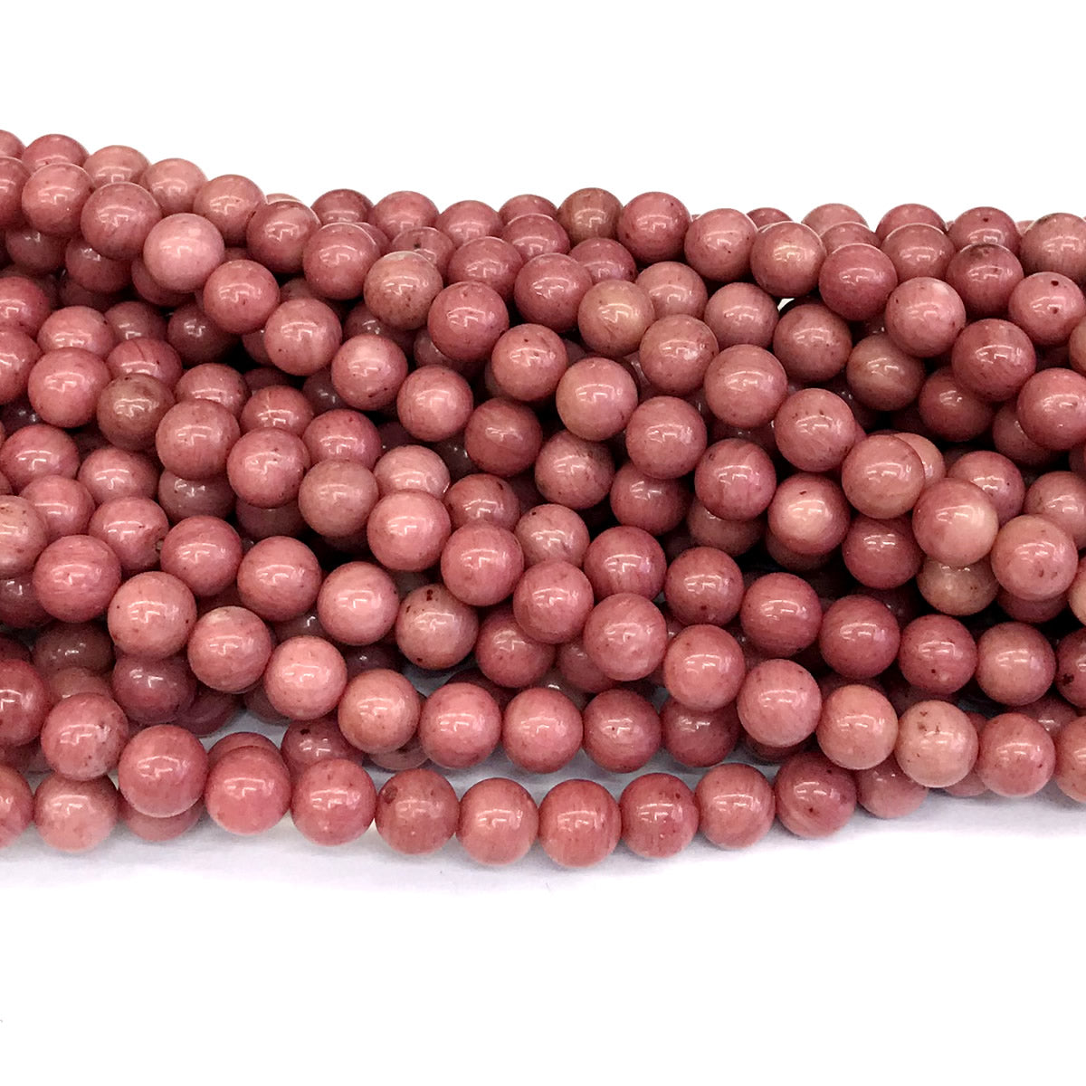 CJP418 Pink Wood Jasper Beads Smooth Round 6mm 15" Strand