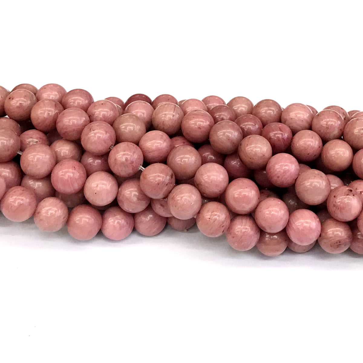 CJP419 Pink Wood Jasper Beads Smooth Round 8mm 15" Strand