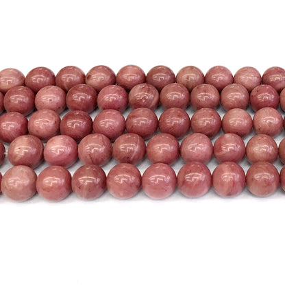 CJP421 Pink Wood Jasper Beads Smooth Round 12mm 15" Strand