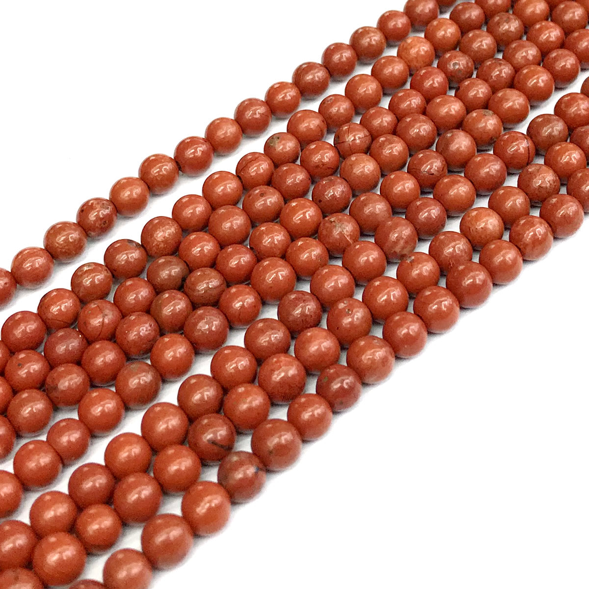 CJP426 Red Jasper Beads Smooth Round 4mm 15" Strand