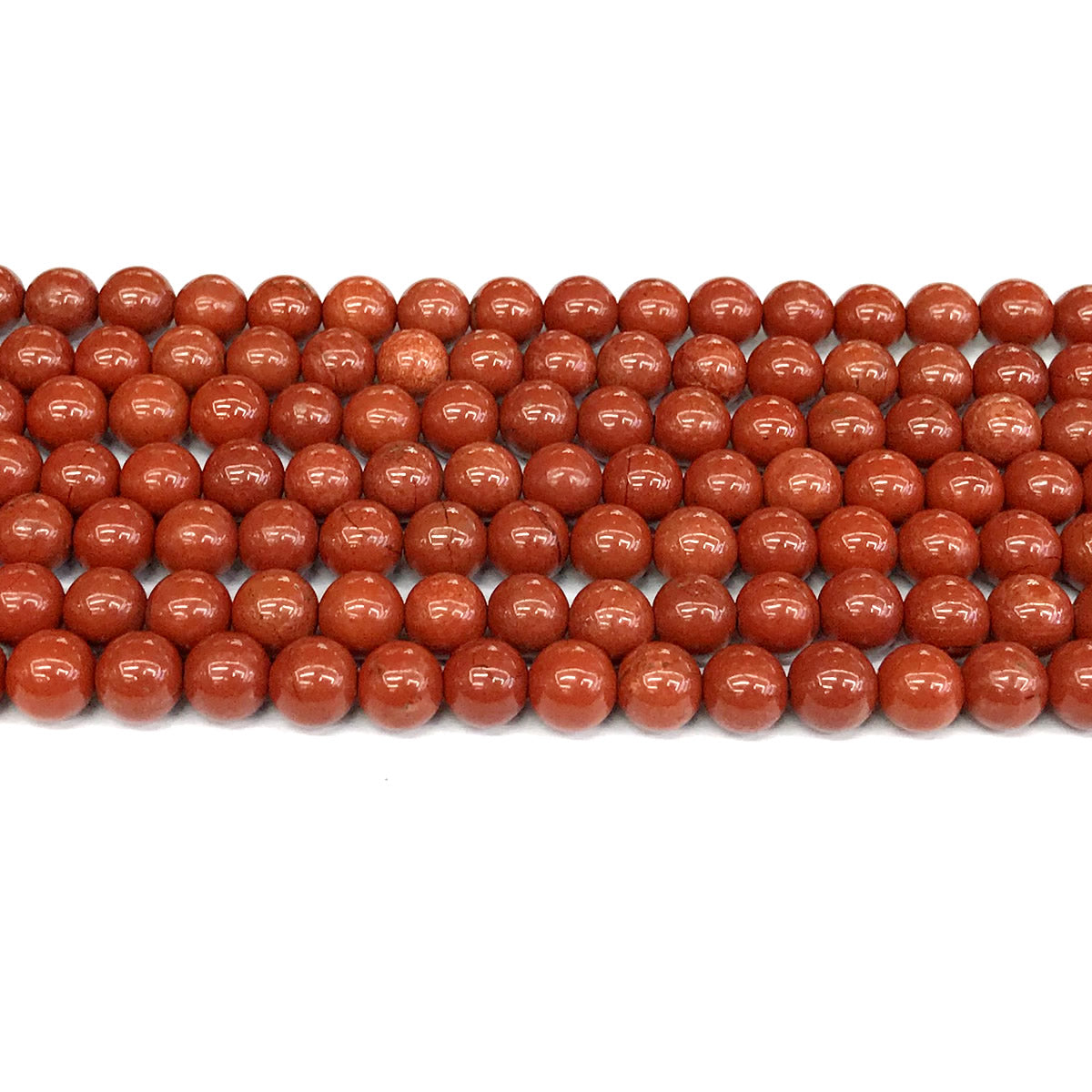 CJP427 Red Jasper Beads Smooth Round 6mm 15" Strand