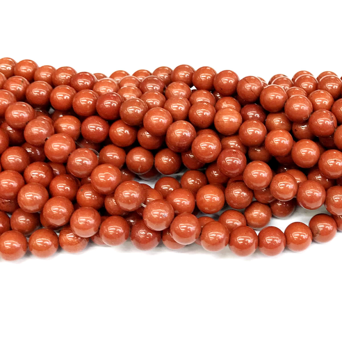 CJP428 Red Jasper Beads Smooth Round 8mm 15" Strand