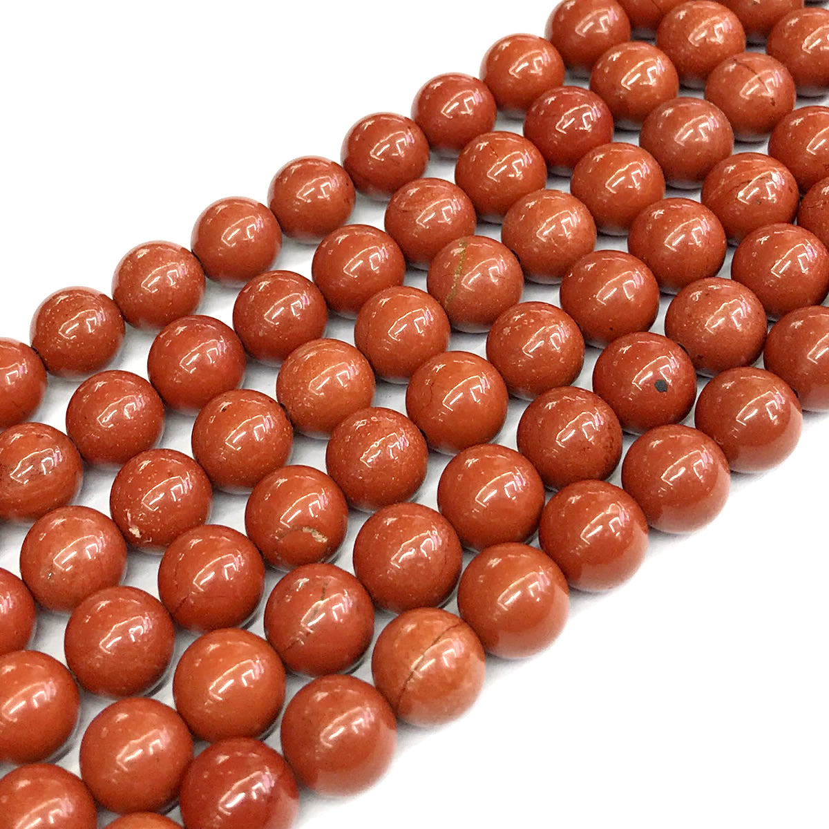 CJP430 Red Jasper Beads Smooth Round 12mm 15" Strand