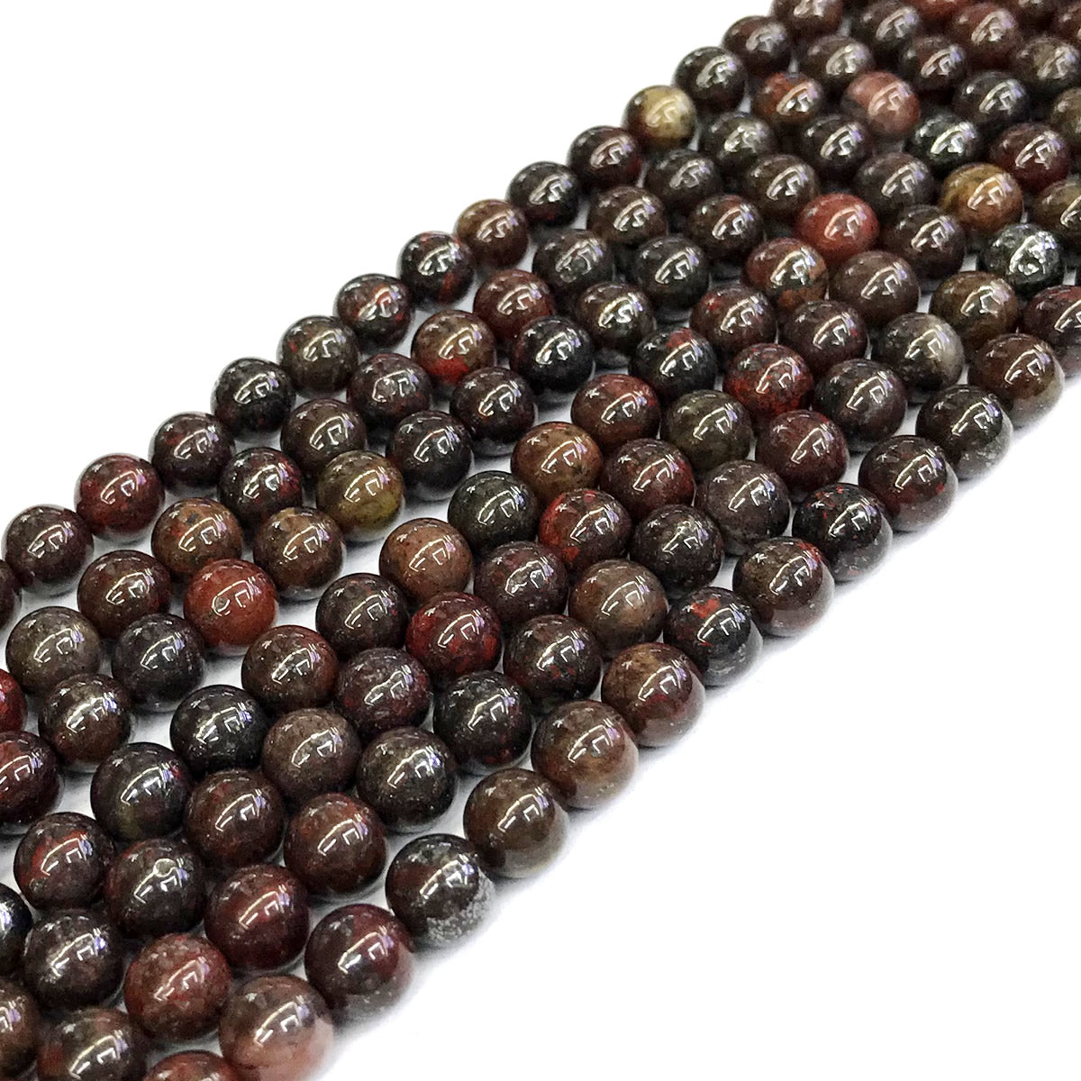 CJP440 Brecciated Jasper Beads Smooth Round 4mm 15" Strand