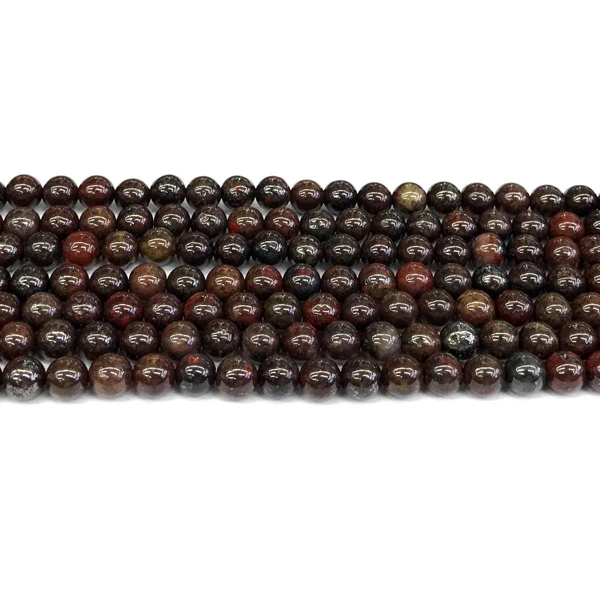 CJP440 Brecciated Jasper Beads Smooth Round 4mm 15" Strand