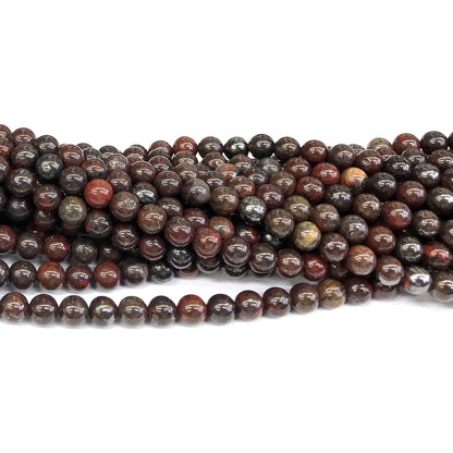 CJP440 Brecciated Jasper Beads Smooth Round 4mm 15" Strand