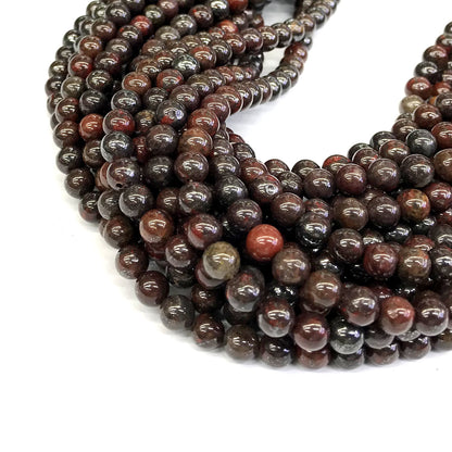 CJP440 Brecciated Jasper Beads Smooth Round 4mm 15" Strand