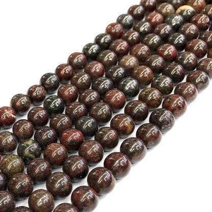 CJP442 Brecciated Jasper Beads Smooth Round 8mm 15" Strand