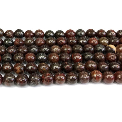 CJP442 Brecciated Jasper Beads Smooth Round 8mm 15" Strand