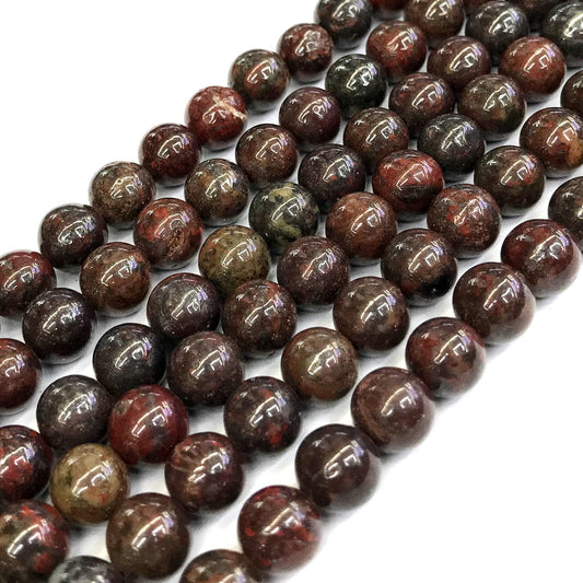 CJP445 Brecciated Jasper Beads Smooth Round 12mm 15" Strand