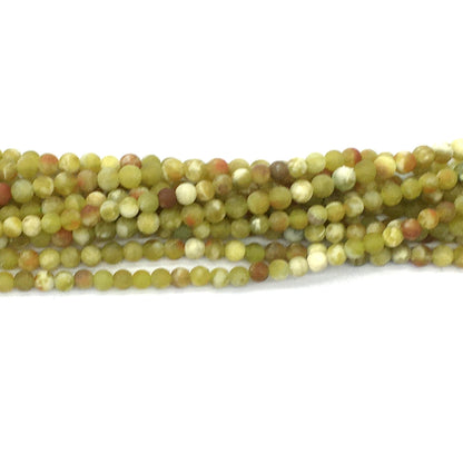 CJP450 Green Serpentine Jasper Beads Matte Round 4mm 15.5" Strand