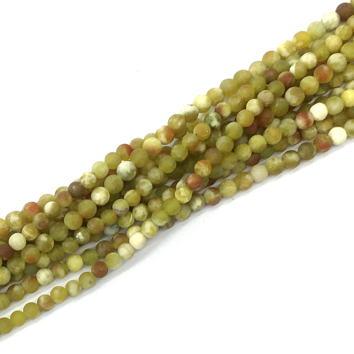 CJP450 Green Serpentine Jasper Beads Matte Round 4mm 15.5" Strand