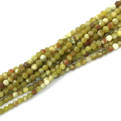 CJP450 Green Serpentine Jasper Beads Matte Round 4mm 15.5" Strand