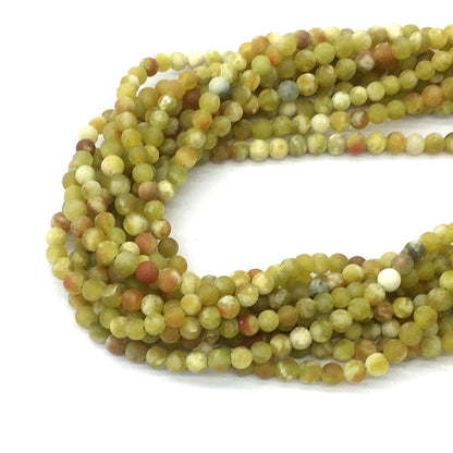 CJP450 Green Serpentine Jasper Beads Matte Round 4mm 15.5" Strand