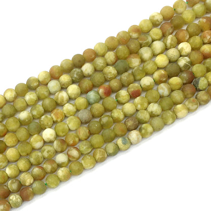 CJP451 Green Serpentine Jasper Beads Matte Round 6mm 15.5" Strand