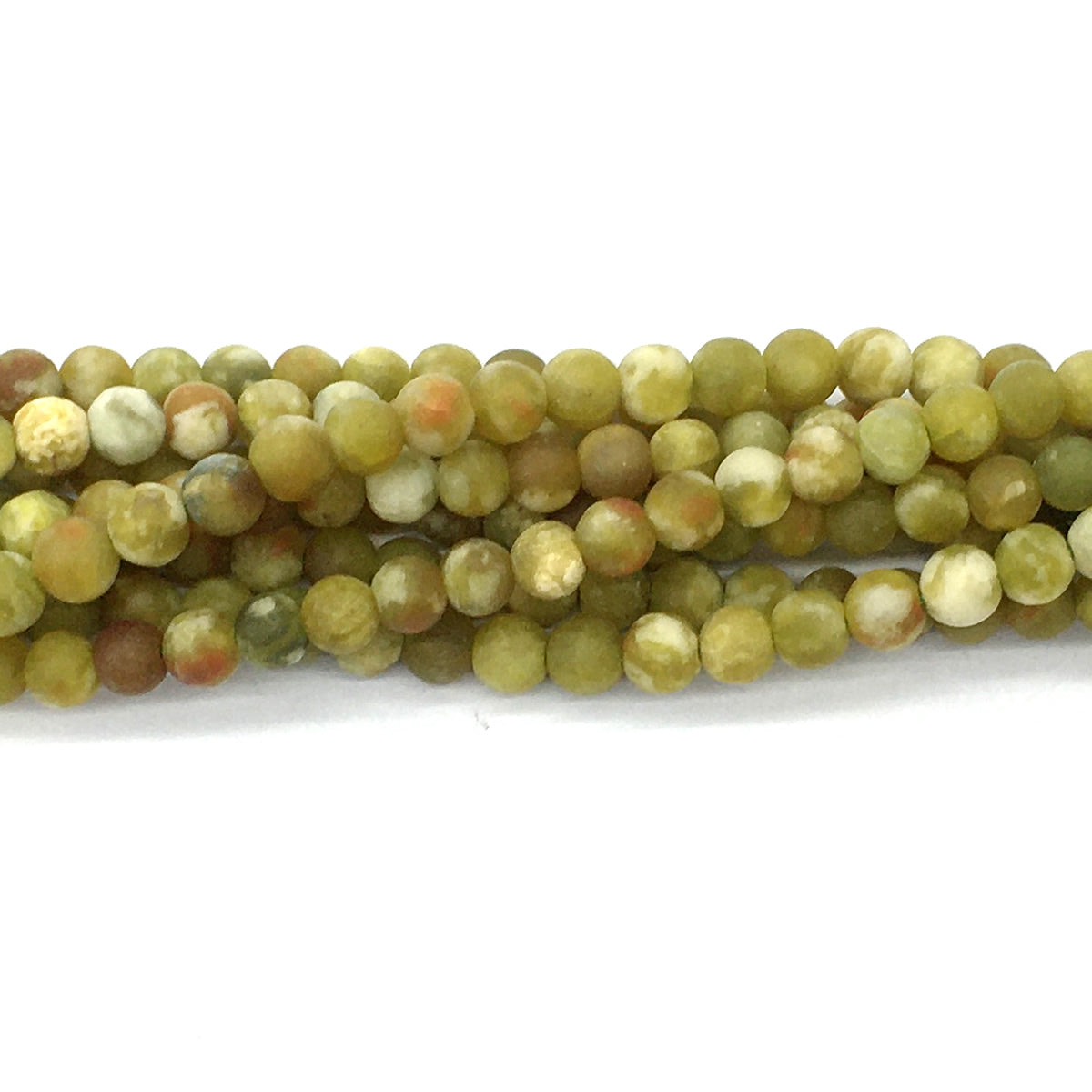 CJP451 Green Serpentine Jasper Beads Matte Round 6mm 15.5" Strand