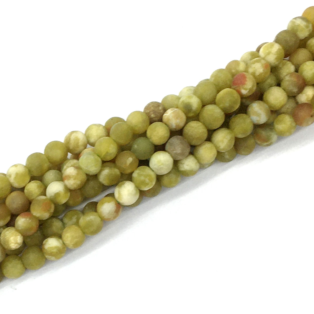 CJP451 Green Serpentine Jasper Beads Matte Round 6mm 15.5" Strand