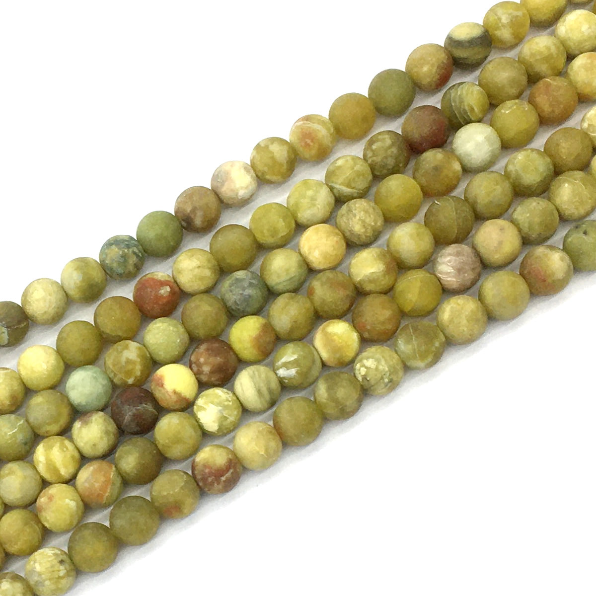 CJP452 Green Serpentine Jasper Beads Matte Round 8mm 15.5" Strand