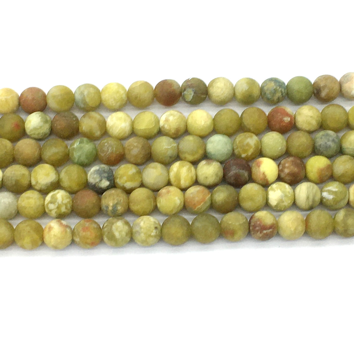 CJP452 Green Serpentine Jasper Beads Matte Round 8mm 15.5" Strand