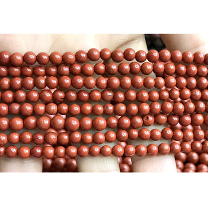 CJP465 Red Jasper Beads Smooth Round 4mm 15" Strand