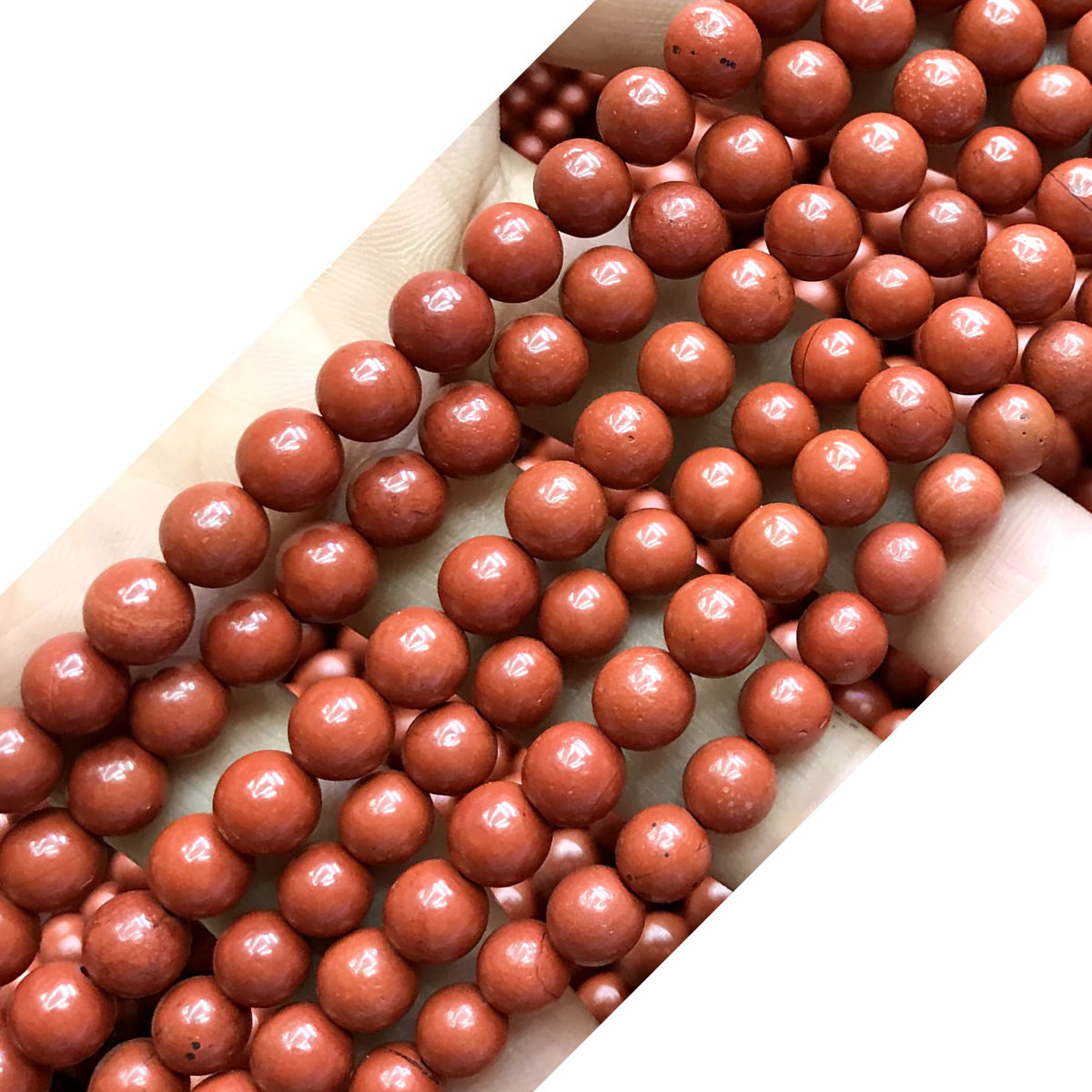 CJP466 Red Jasper Beads Smooth Round 6mm 15" Strand