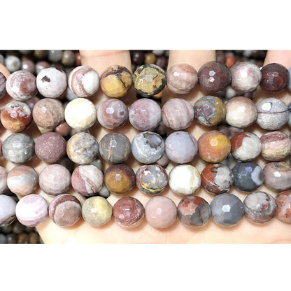 CJP483 Fantasy Jasper Beads Faceted Round 10mm 15" Strand