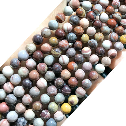 CJP488 Fantasy Jasper Beads Smooth Round 6mm 15" Strand