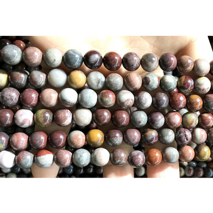 CJP489 Fantasy Jasper Beads Smooth Round 8mm 15" Strand