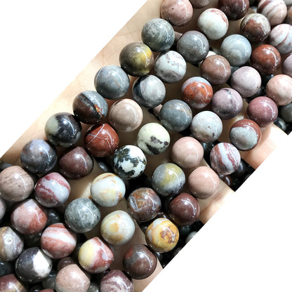 CJP490 Fantasy Jasper Beads Smooth Round 10mm 15" Strand