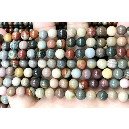 CJP512 Polychrome Jasper Beads Smooth Round 6mm 15" Strand