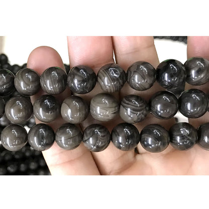 CJP538 Coffee Wood Jasper Beads Smooth Round 10mm 15" Strand