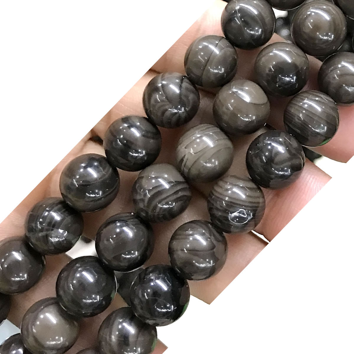 CJP539 Coffee Wood Jasper Beads Smooth Round 12mm 15" Strand