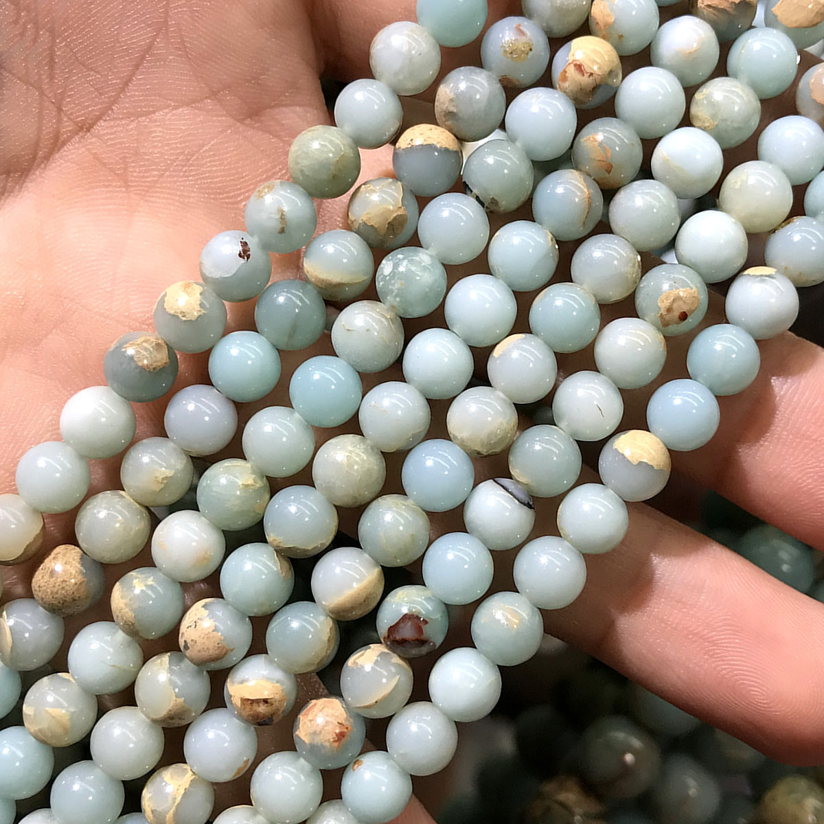 CJP560 Serpentine Jasper Beads Smooth Round 6mm 15" Strand