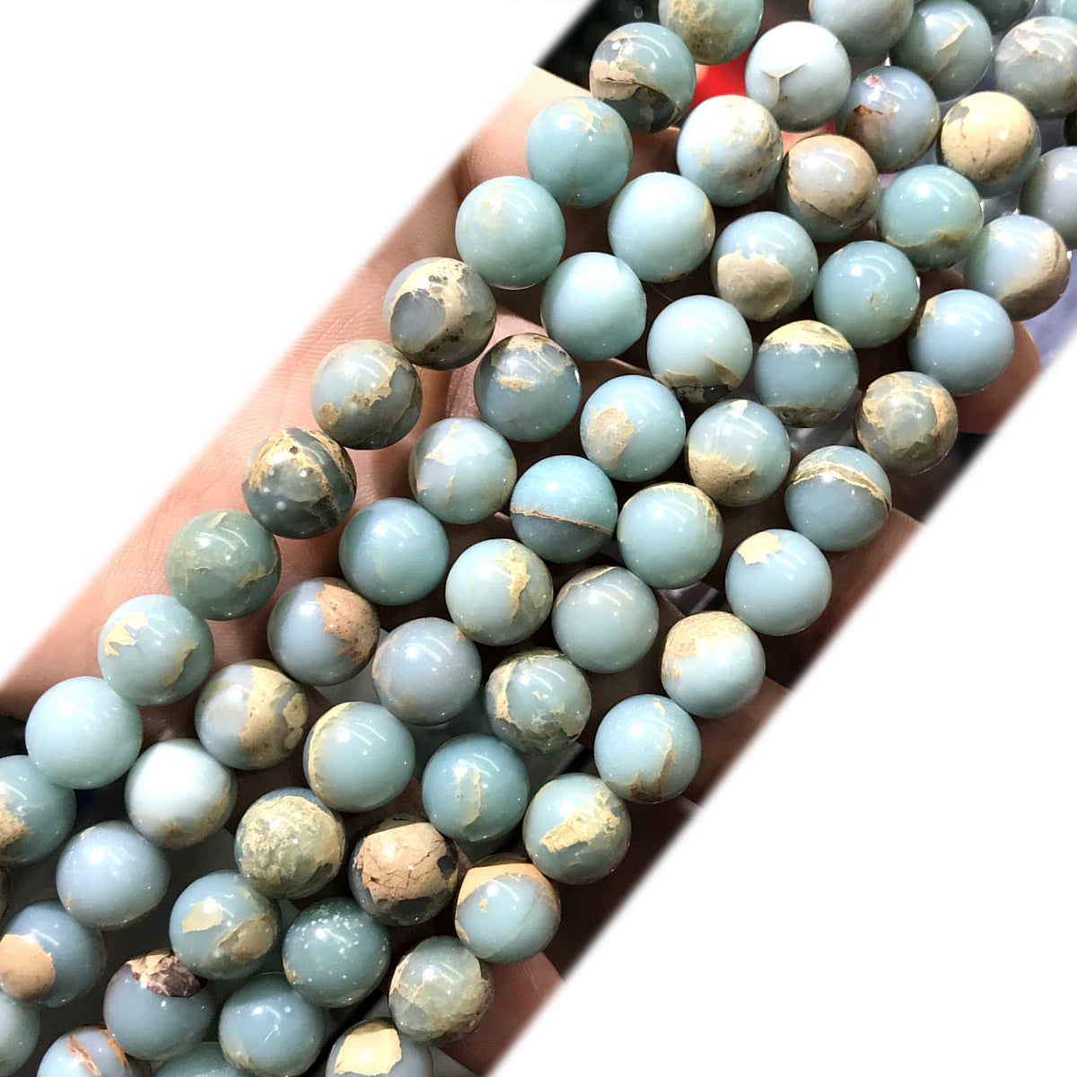 CJP561 Serpentine Jasper Beads Smooth Round 8mm 15" Strand