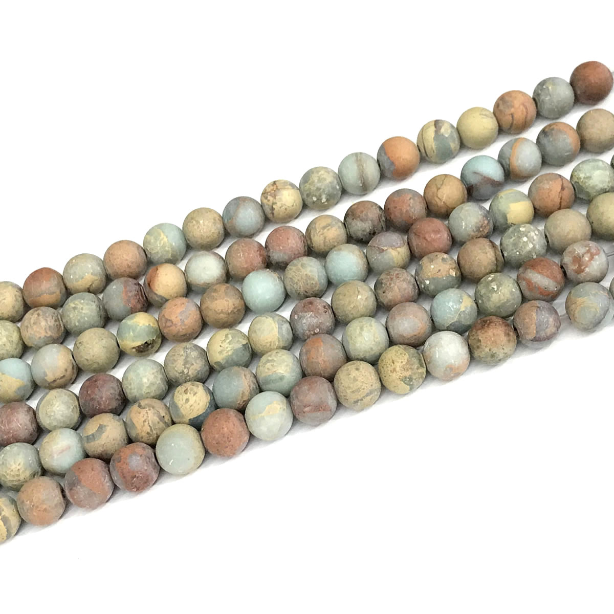 CJP566 Serpentine Jasper Beads Matte Round 6mm 15" Strand