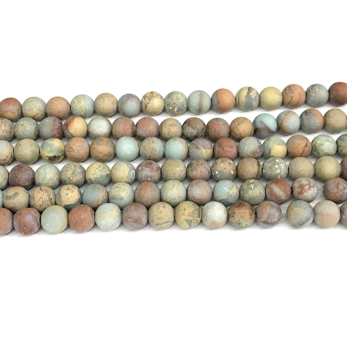 CJP566 Serpentine Jasper Beads Matte Round 6mm 15" Strand