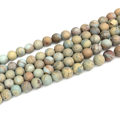 CJP567 Serpentine Jasper Beads Matte Round 8mm 15" Strand