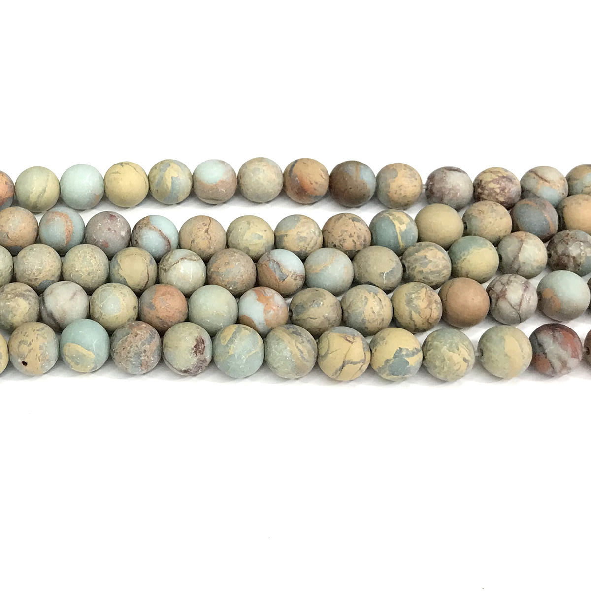 CJP567 Serpentine Jasper Beads Matte Round 8mm 15" Strand