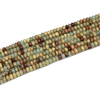 CJP570 Serpentine Jasper Beads Smooth Rondelle 2.5x4mm 15" Strand