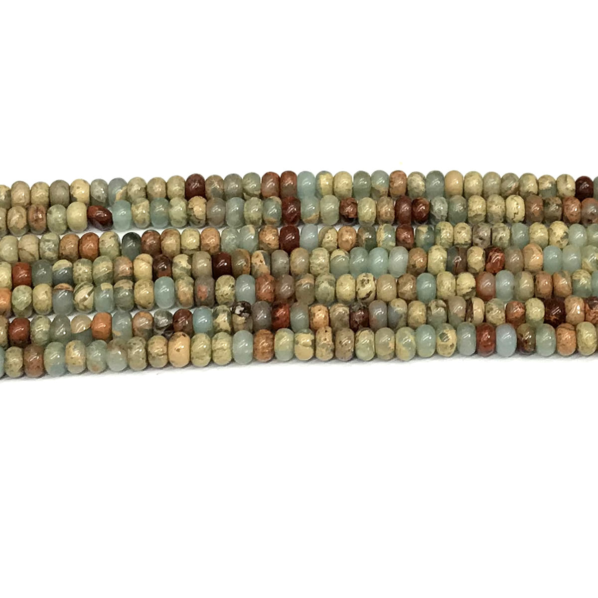 CJP570 Serpentine Jasper Beads Smooth Rondelle 2.5x4mm 15" Strand