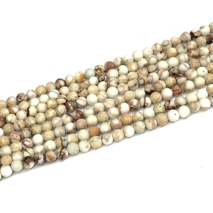 CJP585 Sea Sediment Jasper Beads Matte Round 4mm 15" Strand