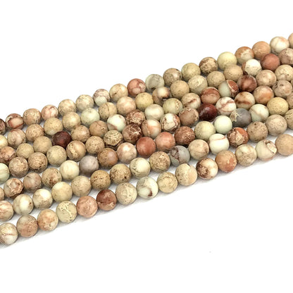 CJP586 Sea Sediment Jasper Beads Matte Round 6mm 15" Strand