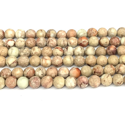 CJP588 Sea Sediment Jasper Beads Matte Round 10mm 15" Strand