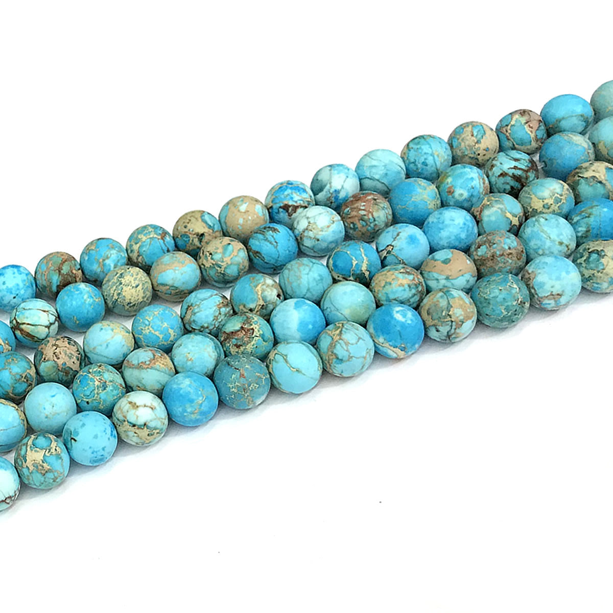 CJP600 Blue Sea Sediment Jasper Beads Matte Round 8mm 15" Strand