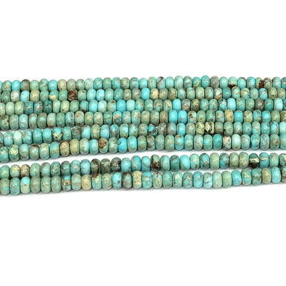 CJP603 Blue Sea Sediment Jasper Beads Smooth Rondelle 3x4mm 15" Strand